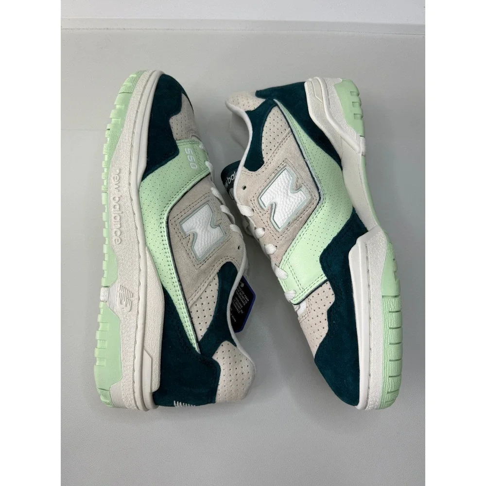 New Balance 550 Green Grey Suede BB550FLV Sneakers Mens 8.5 Womens 10 NEW